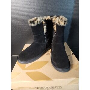 Koolaburra by UGG Aribel Short Cheetah Black Suede Boots 1128691 Womens 9